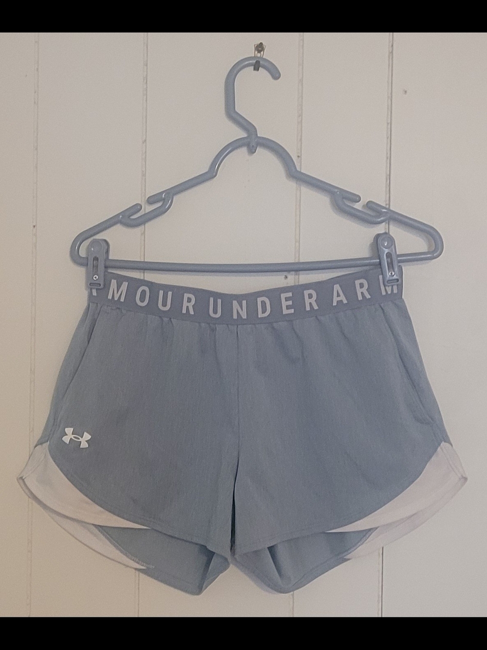 Under Armour Play Up 3.0 Shorts Womens Medium Slate Blue Grey Athletic Running
